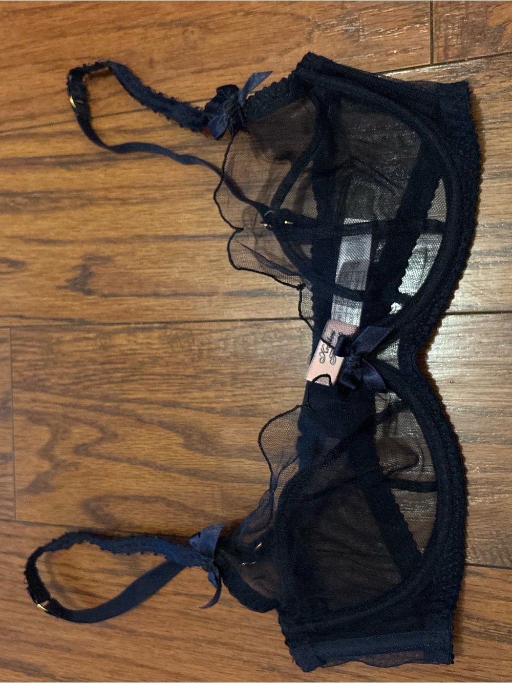 Agent Provocateur Sheer Black Mesh Underwire Bra
